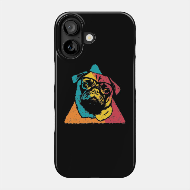 Retro Pug Face – Vintage Dog Breed Art with Charm Phone Case by TuncGK