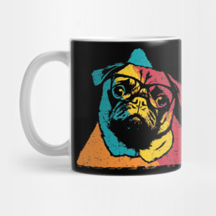 Retro Pug Face – Vintage Dog Breed Art with Charm Mug