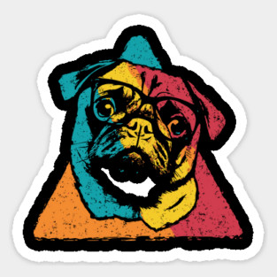 Retro Pug Face – Vintage Dog Breed Art with Charm Sticker