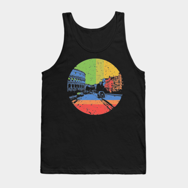 Vintage Rome Cityscape – Retro Italian Landmark Art Tank Top by TuncGK