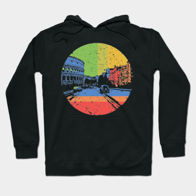 Vintage Rome Cityscape – Retro Italian Landmark Art Hoodie by TuncGK
