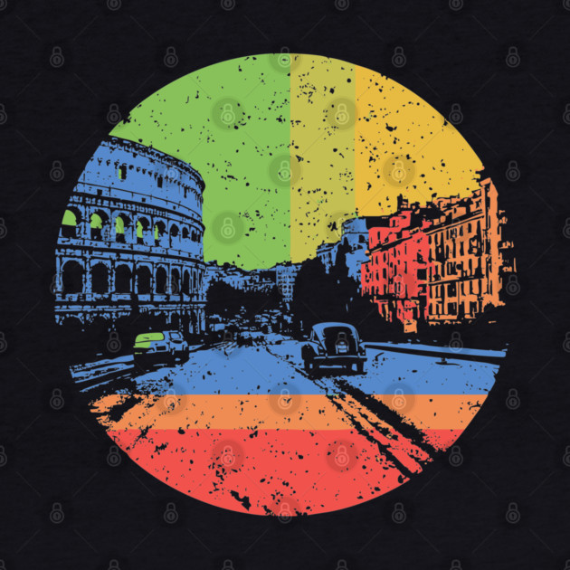 Vintage Rome Cityscape – Retro Italian Landmark Art by TuncGK