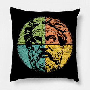 Retro Socrates Portrait – Vintage Greek Philosopher Art Pillow