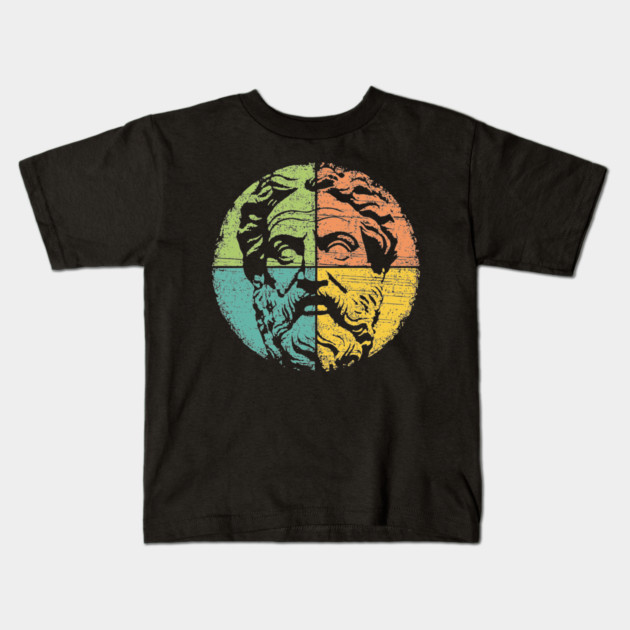 Retro Socrates Portrait – Vintage Greek Philosopher Art Kids T-Shirt by TuncGK