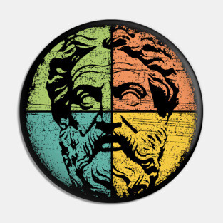 Retro Socrates Portrait – Vintage Greek Philosopher Art Pin