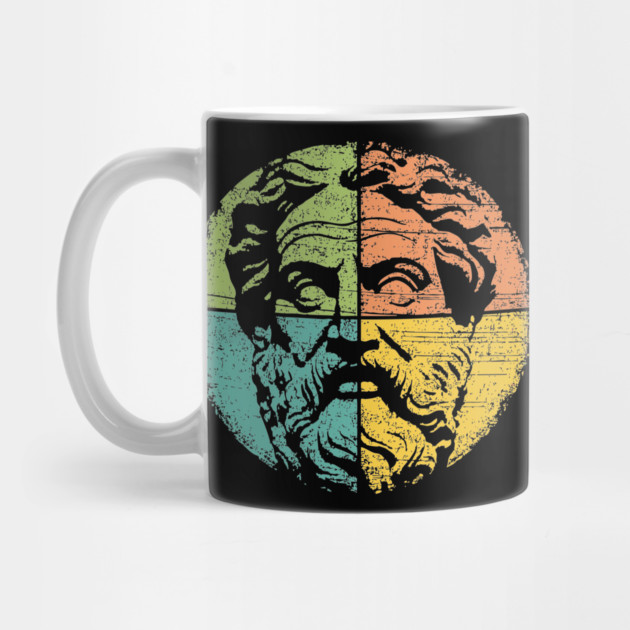 Retro Socrates Portrait – Vintage Greek Philosopher Art by TuncGK