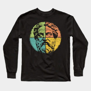 Retro Socrates Portrait – Vintage Greek Philosopher Art Long Sleeve T-Shirt