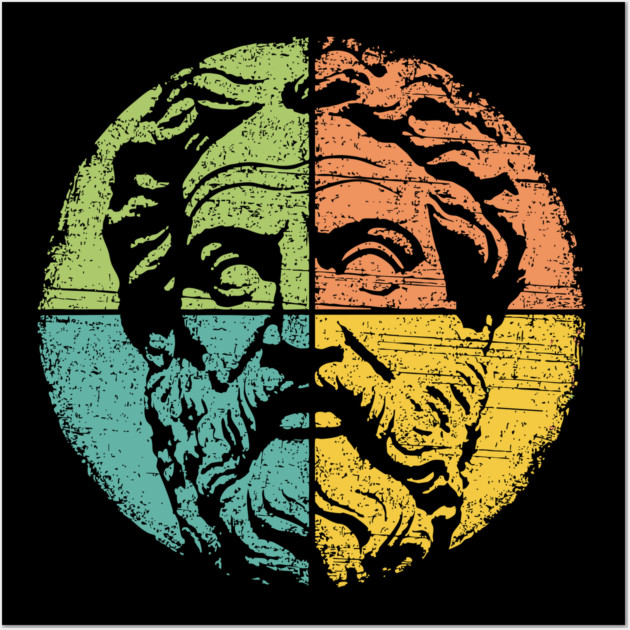 Retro Socrates Portrait – Vintage Greek Philosopher Art Wall Art by TuncGK