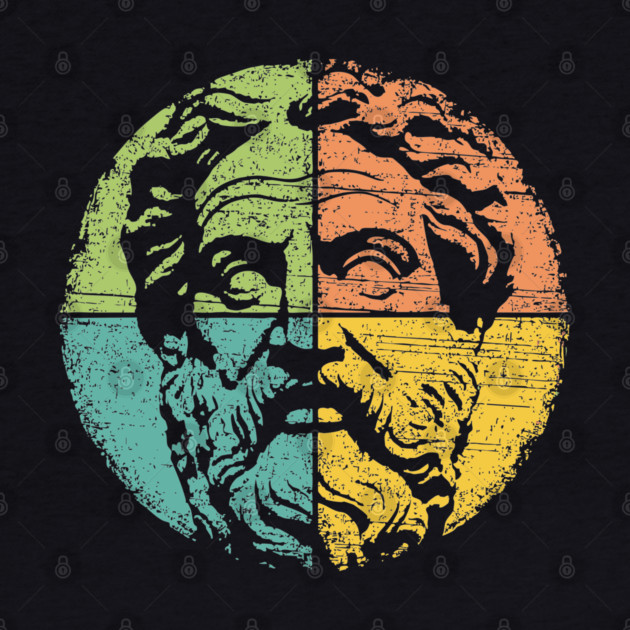 Retro Socrates Portrait – Vintage Greek Philosopher Art by TuncGK