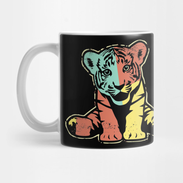 Retro Tiger Cub – Vintage Baby Jungle Cat Illustration by TuncGK