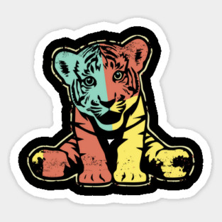 Retro Tiger Cub – Vintage Baby Jungle Cat Illustration Magnet