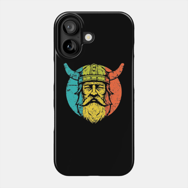 Retro Viking Warrior – Norse Mythology-Inspired Design Phone Case by TuncGK