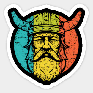 Retro Viking Warrior – Norse Mythology-Inspired Design Magnet