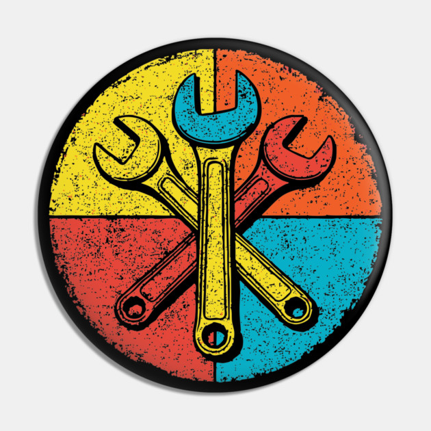 Vintage Wrenches – Retro Mechanic Tools Design Pin by TuncGK