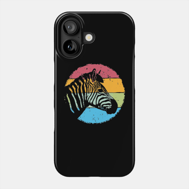 Retro Zebra Portrait – Vintage Safari Animal Art Phone Case by TuncGK