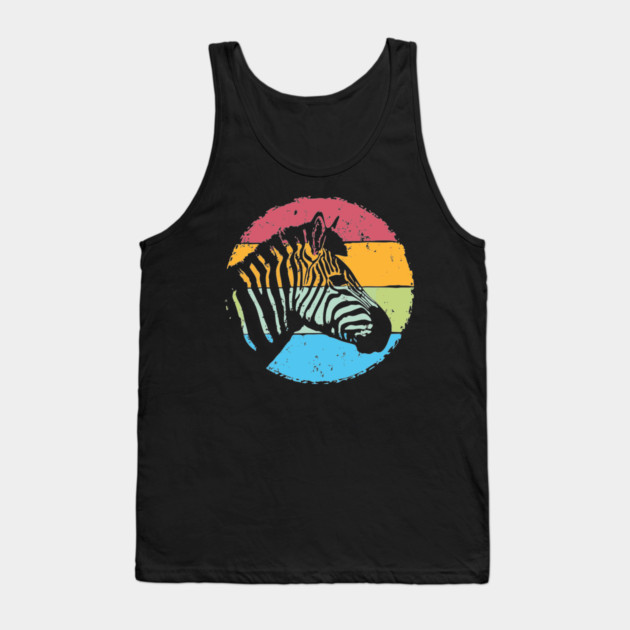 Retro Zebra Portrait – Vintage Safari Animal Art Tank Top by TuncGK