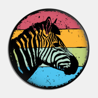 Retro Zebra Portrait – Vintage Safari Animal Art Pin