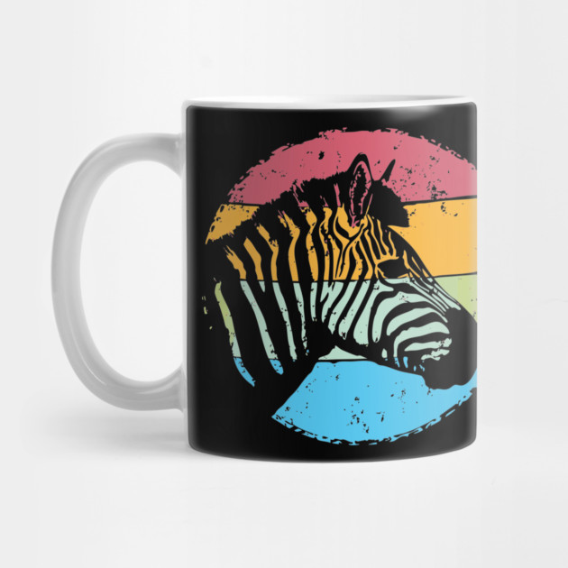 Retro Zebra Portrait – Vintage Safari Animal Art by TuncGK