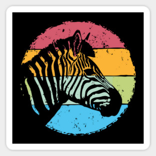 Retro Zebra Portrait – Vintage Safari Animal Art Sticker