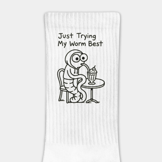 Just Trying My Worm Best – Milkshake Worm Humor Design by Designed By Marty