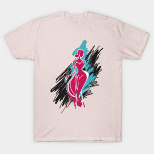 Elegant Fashion Fashionista Painted Silhouette T-Shirt