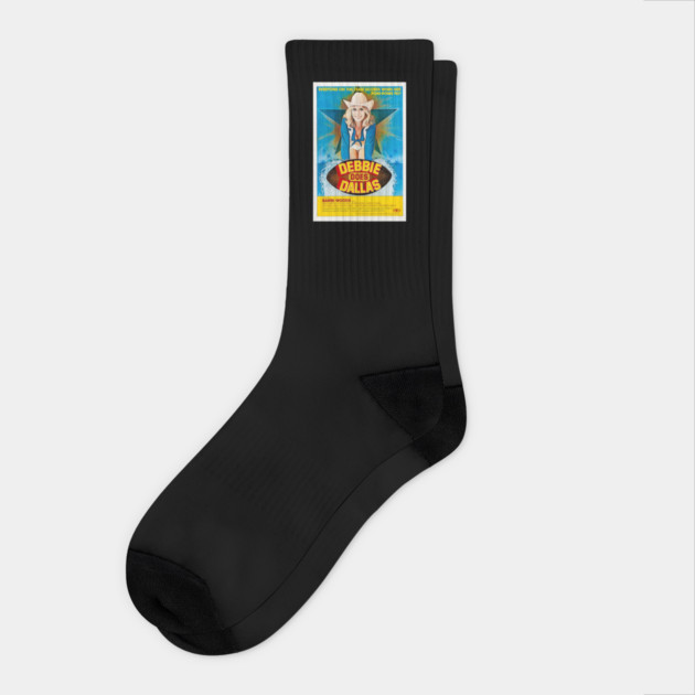 Debbie Does Dallas Classic Adult Movie Poster Socks by belownormal