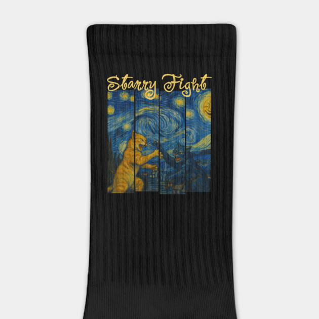 Starry Fight – Van Gogh vs. Chaos Cats by Designed By Marty