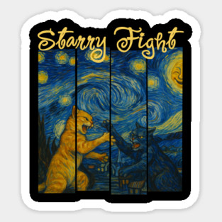 Starry Fight – Van Gogh vs. Chaos Cats Magnet