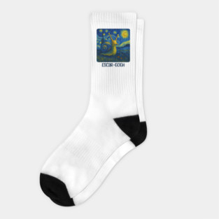 Escar-Gogh, Van Gogh's Starry Night Snail version Socks