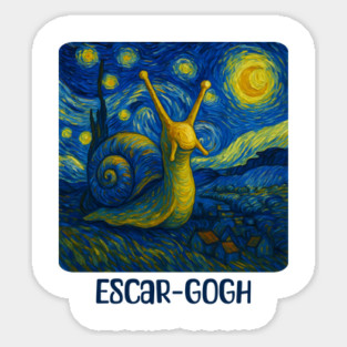 Escar-Gogh, Van Gogh's Starry Night Snail version Sticker