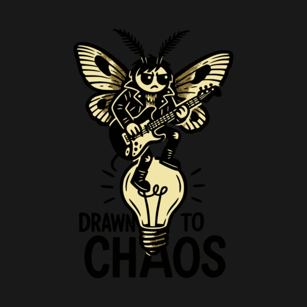 Drawn To Chaos: The Punk Rock Moth Who Shreds by Designed By Marty
