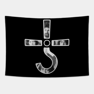 Blue Oyster Cult Logo Black and white Group Tapestry