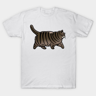 Chonky Oh Lawd He Comin Brown Tabby Cat T-Shirt