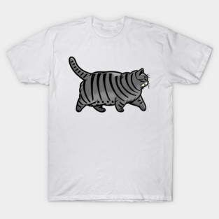 Chonky Oh Lawd He Comin Grey Tabby Cat T-Shirt