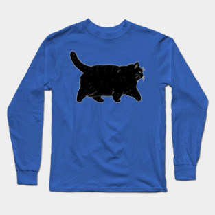 Black Chonky Oh Lawd He Comin Cat Long Sleeve T-Shirt