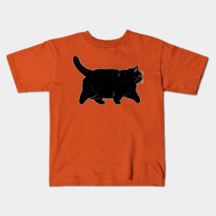 Black Chonky Oh Lawd He Comin Cat Kids T-Shirt