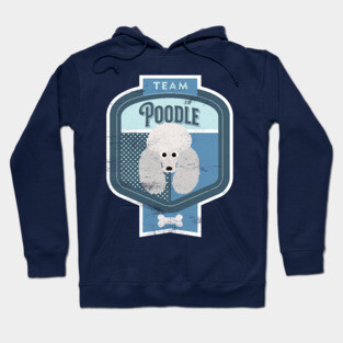 Team Poodle - Distressed Standard Poodle Beer Label Design Hoodie