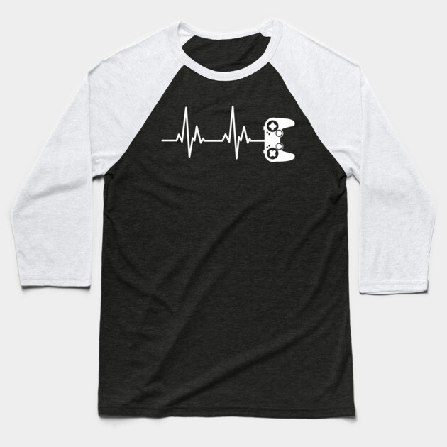 Gamer Heartbeat 2 Baseball T-Shirt by UrbanLifeApparel