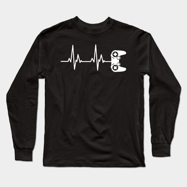 Gamer Heartbeat 2 Long Sleeve T-Shirt by UrbanLifeApparel