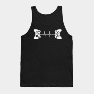 2 controllers Gamer Heartbeat Tank Top