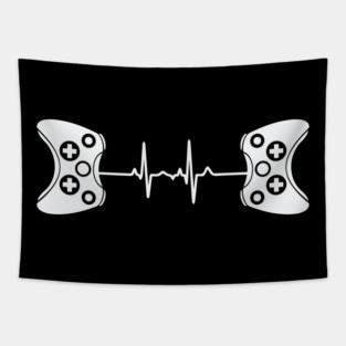2 controllers Gamer Heartbeat Tapestry
