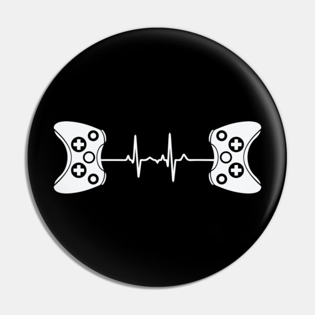 2 controllers Gamer Heartbeat Pin by UrbanLifeApparel