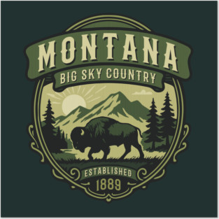 Montana Buffalo Posters and Art