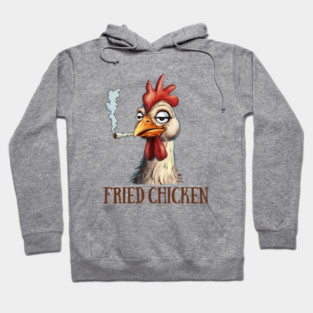 Cannabis Weed Lover 420 Chicken Smoking Stoned Fried Chicken Hoodie