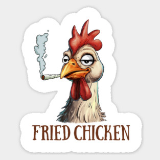 Cannabis Weed Lover 420 Chicken Smoking Stoned Fried Chicken Sticker