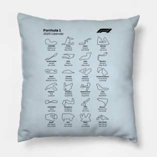 Formula 1 calendar 2025 Pillow