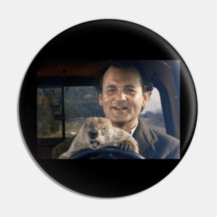 Bill Murray and Groundhog driving - Funny Gift idea for Bill Murray and Groundhog Day Movie Lovers, Fans for Birthday, Christmas or any Occasion, Anniversary, Mother's Day, Father's Day, for Man, Women, Kids, Mom, Dad, Daughter, Son, Pin