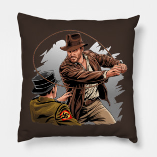 Indiana Punching Nazis Jones Pillow