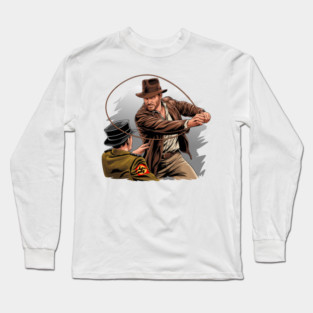 Indiana Punching Nazis Jones Long Sleeve T-Shirt