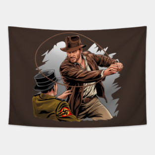 Indiana Punching Nazis Jones Tapestry